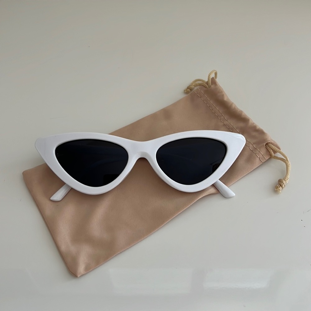 White cat eye sunglasses